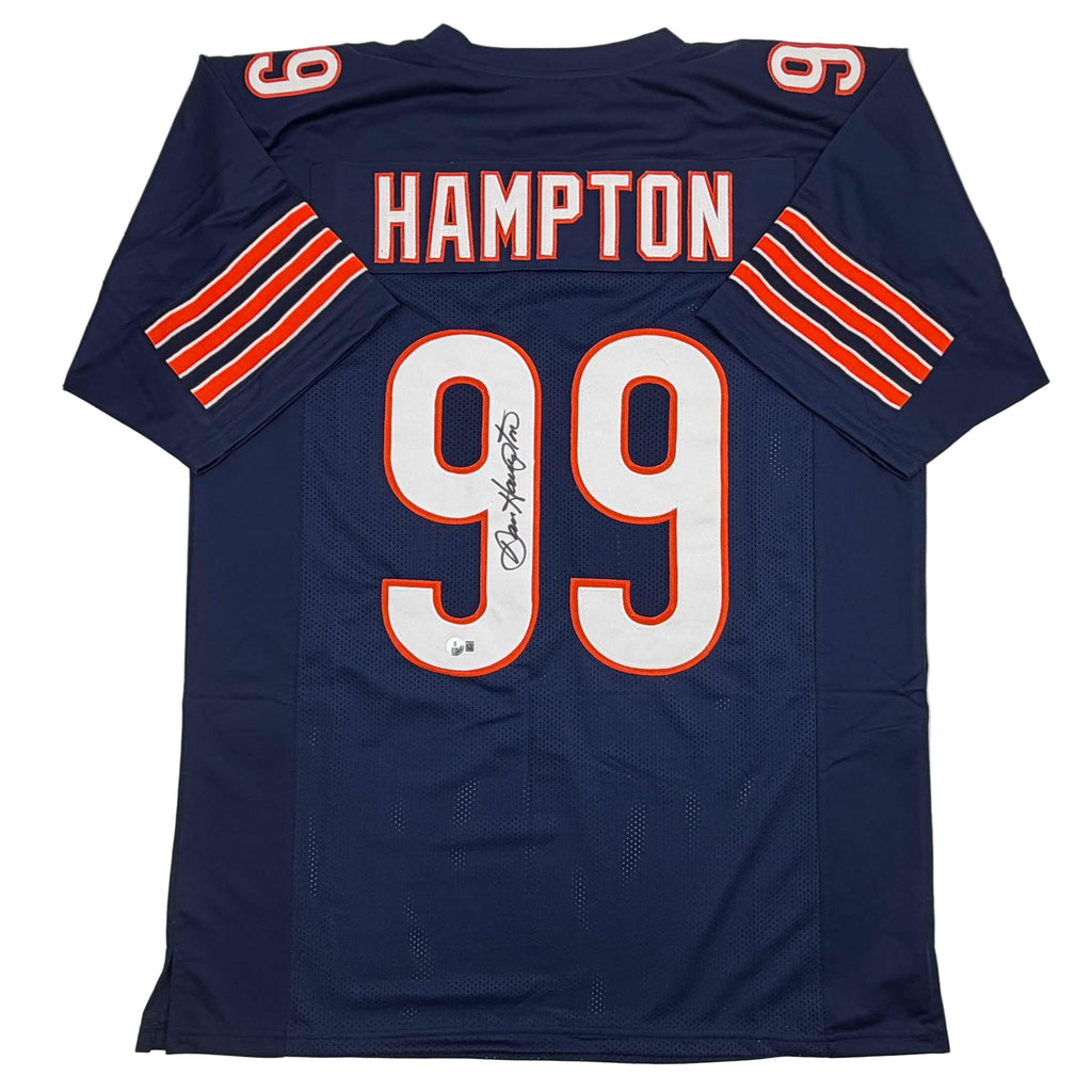 Autographed/Signed Dan Hampton Chicago Blue Football Jersey Beckett BAS COA
