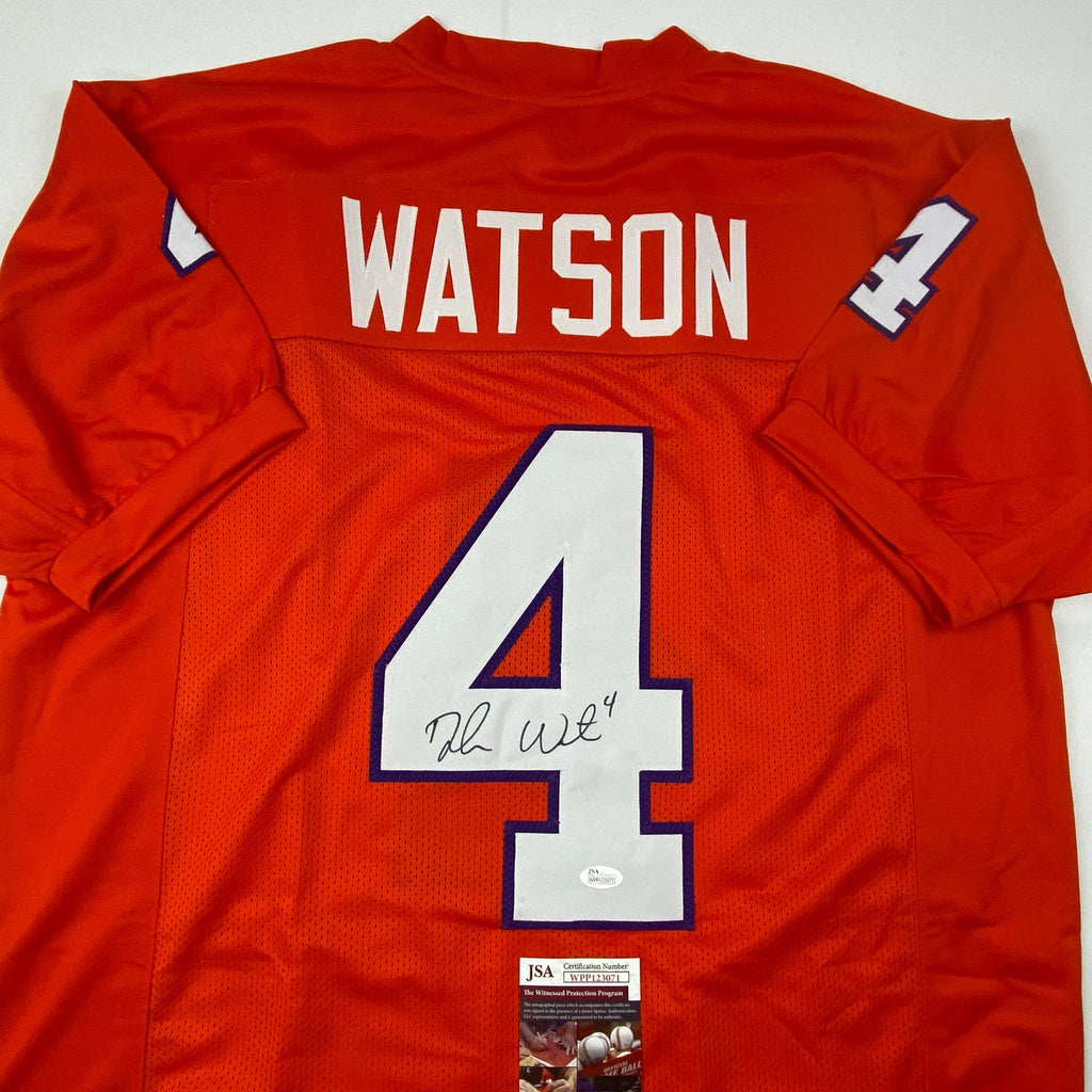 Autographed/Signed Deshaun Watson Clemson Orange College Football Jersey JSA COA
