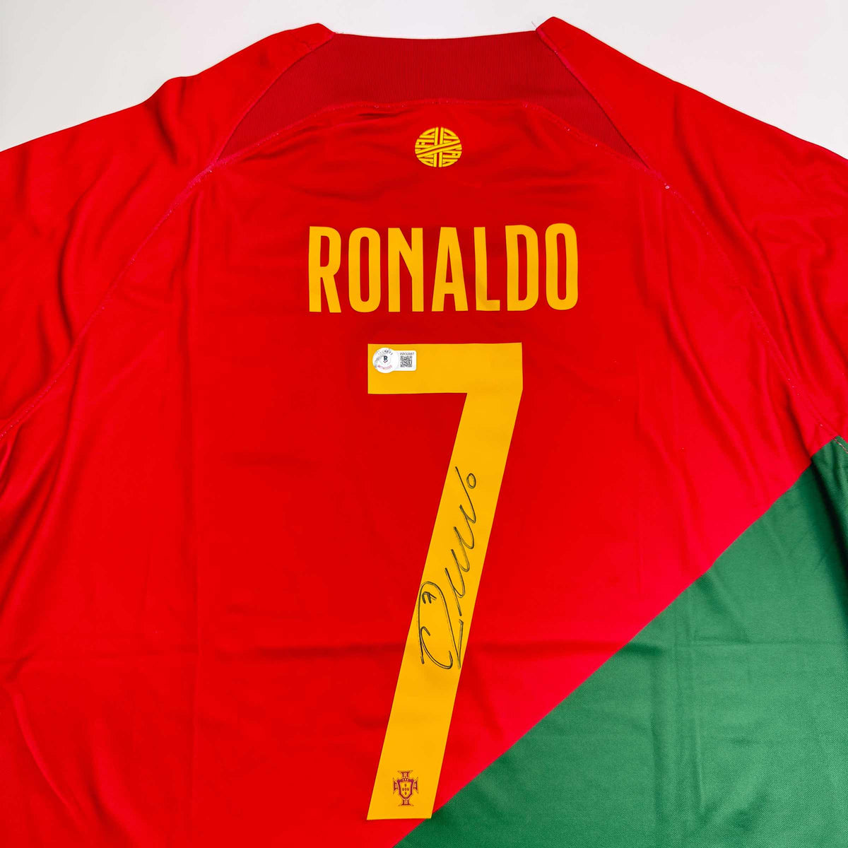 Autographed/Signed Cristiano Ronaldo Portugal Red World Cup Soccer Futbol Jersey Beckett BAS COA