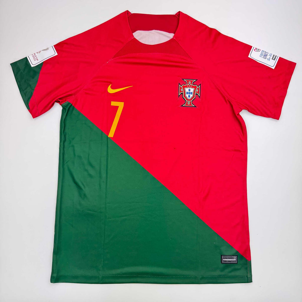 Autographed/Signed Cristiano Ronaldo Portugal Red World Cup Soccer Futbol Jersey Beckett BAS COA