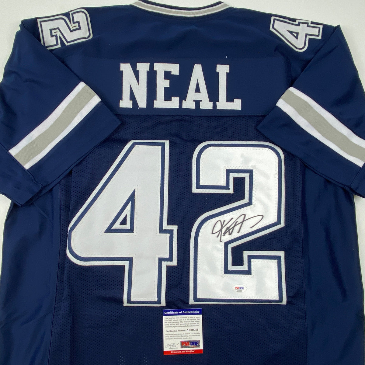 Autographed/Signed Keanu Neal Dallas Blue Football Jersey PSA/DNA COA