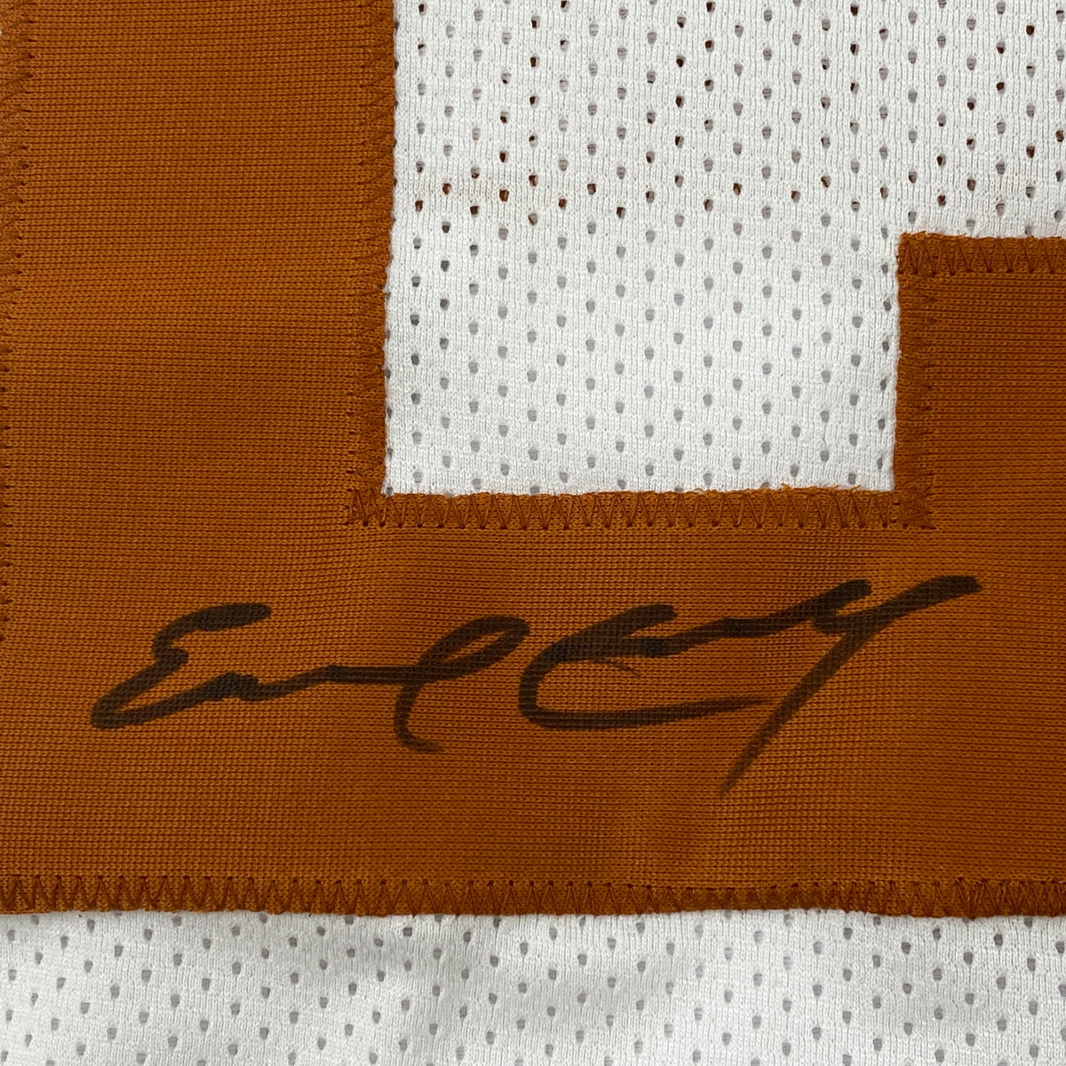 Autographed/Signed Earl Campbell Texas White Stat Football Jersey PSA/DNA COA