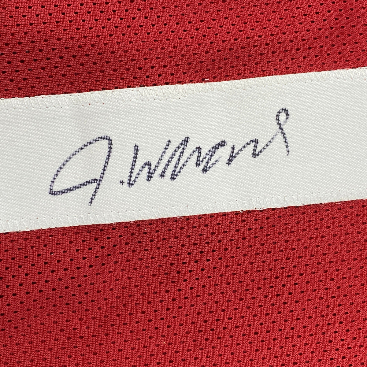 Autographed/Signed Jameson Williams Alabama Red College Football Jersey JSA COA