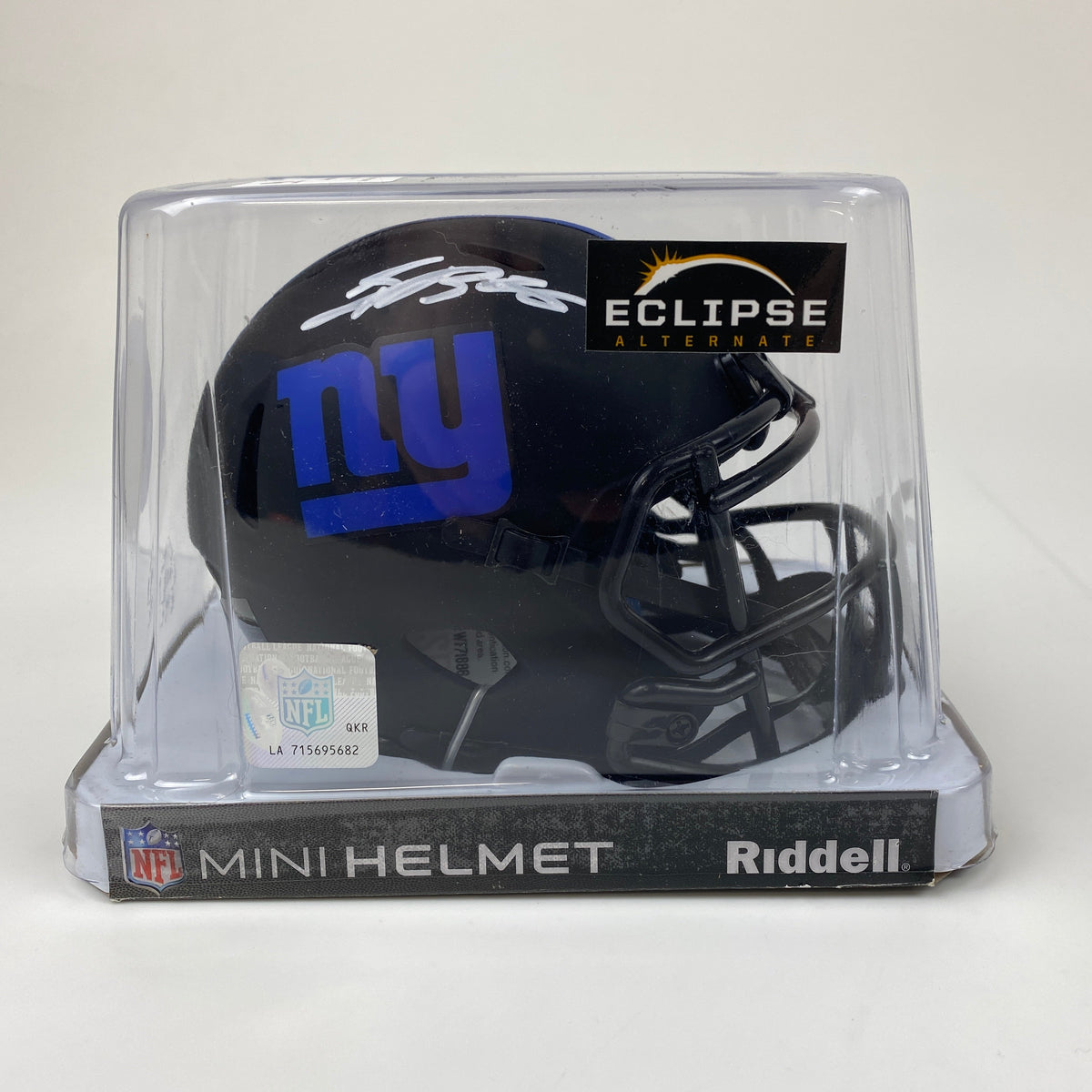 Autographed/Signed Saquon Barkley New York Giants Lunar Eclipse Mini Football Helmet Beckett BAS COA