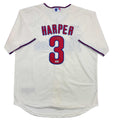 Autographed/Signed Bryce Harper Philadelphia Cream Baseball Jersey Beckett BAS COA