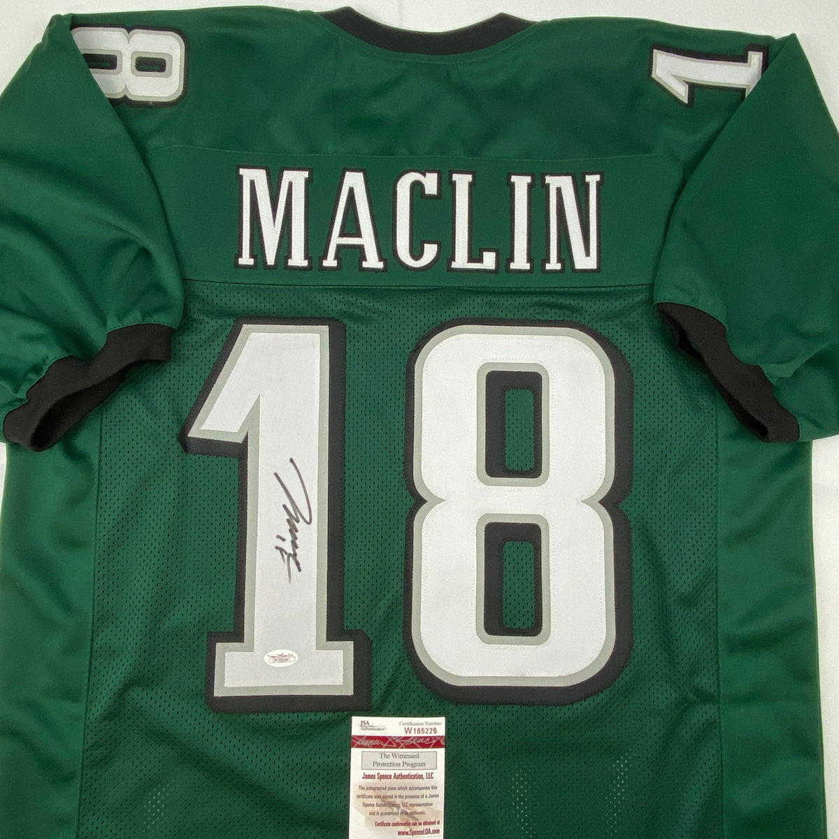 Autographed/Signed Jeremy Maclin Philadelphia Green Football Jersey JSA COA