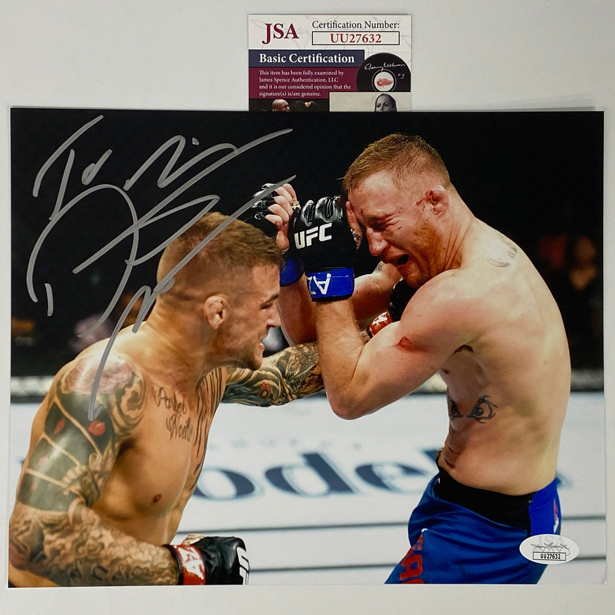 Autographed/Signed Dustin Poirier UFC MMA Ultimate Fighting 8x10 Photo JSA COA