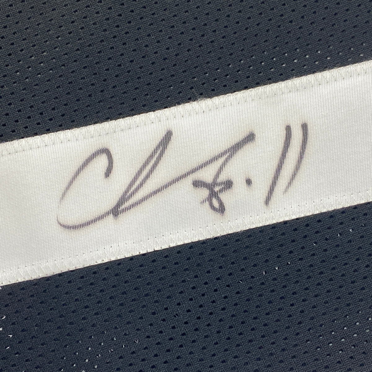 Autographed/Signed Chase Claypool Pittsburgh Black Football Jersey Beckett BAS COA