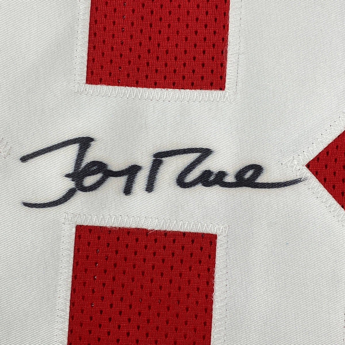 Autographed/Signed Jerry Rice San Francisco Red Football Jersey JSA COA