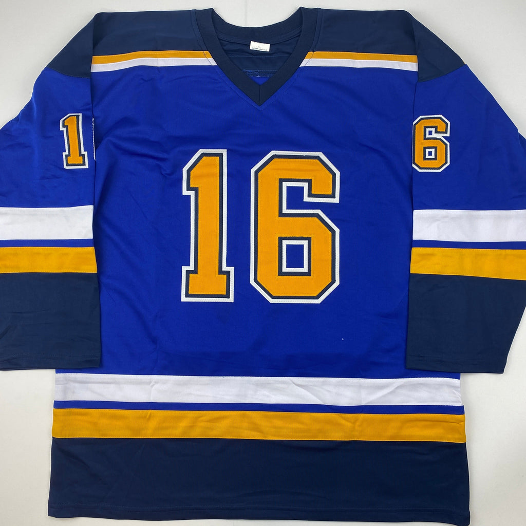 Autographed/Signed Brett Hull St. Louis Blue Yellow Numbers Hockey Jersey JSA COA