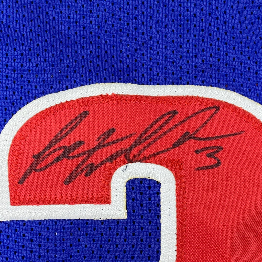 Autographed/Signed Ben Wallace Detroit Blue Basketball Jersey Steiner COA