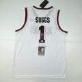 Autographed/Signed Jalen Suggs Gonzaga White College Basketball Jersey JSA COA