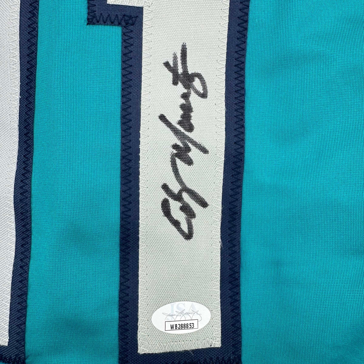 Autographed/Signed Edgar Martinez Seattle Teal Baseball Jersey JSA COA
