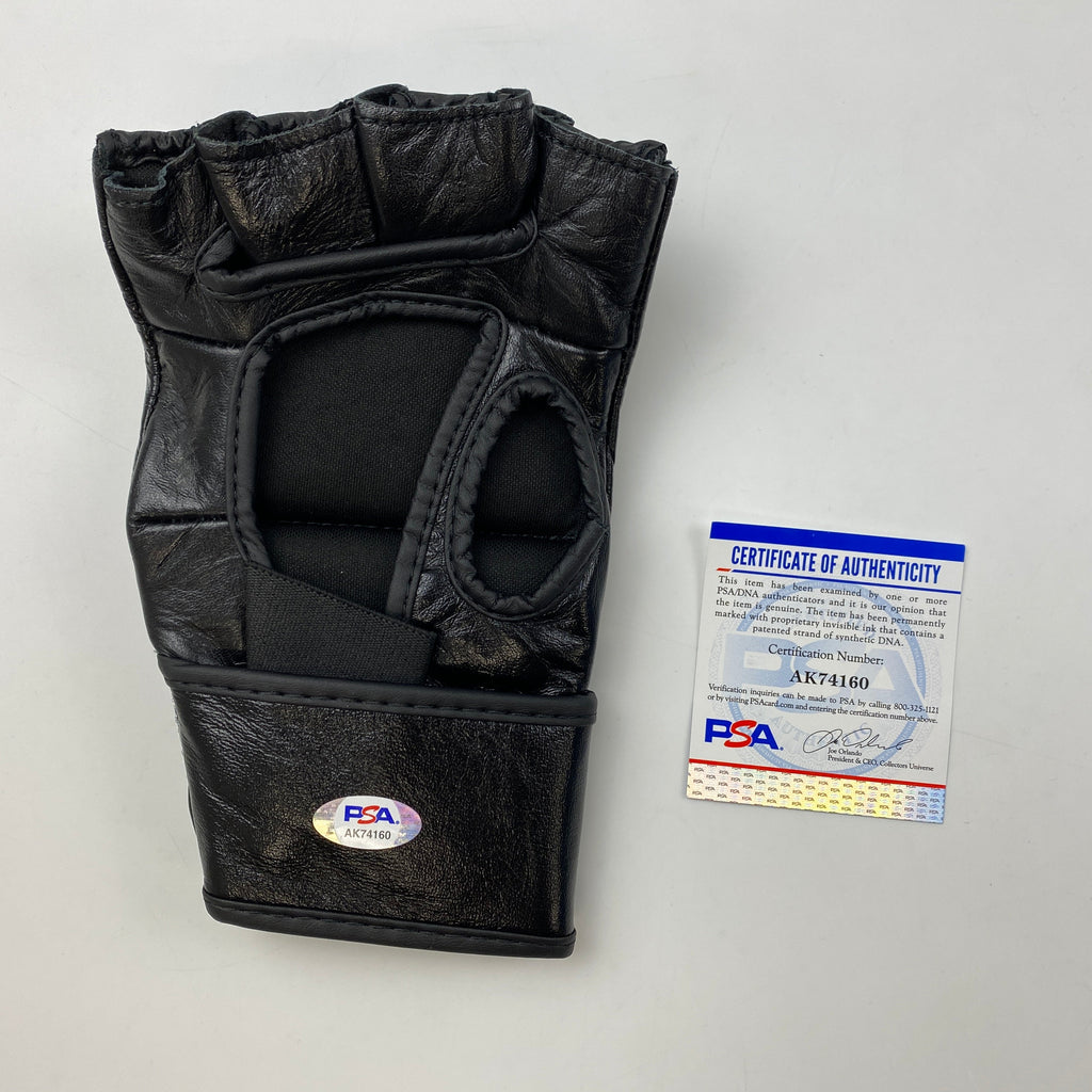 Autographed/Signed Khamzat Borz Chimaev UFC MMA Ultimate Fighting Black Glove PSA/DNA COA