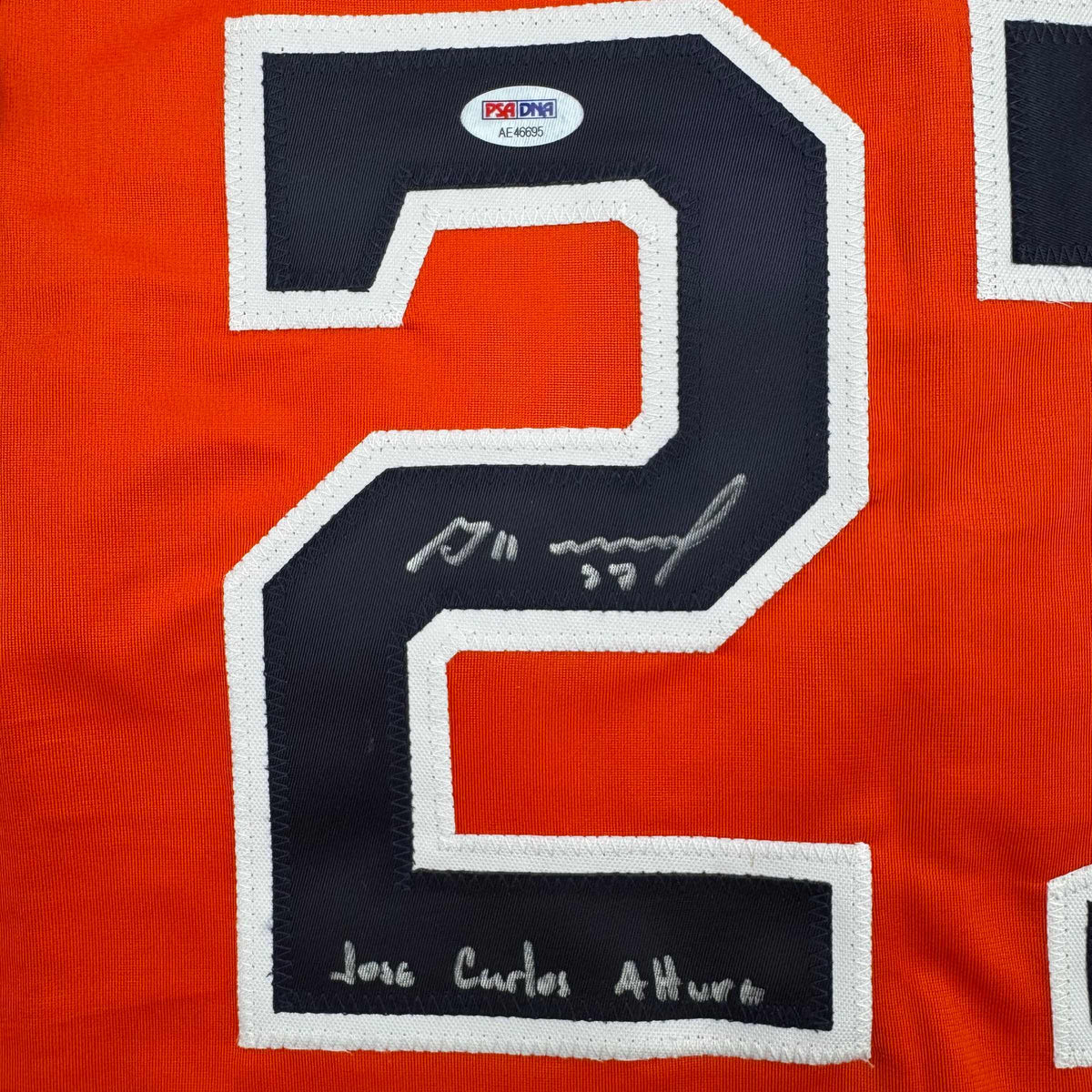 Autographed/Signed Jose Altuve Houston Orange Baseball Jersey PSA/DNA COA