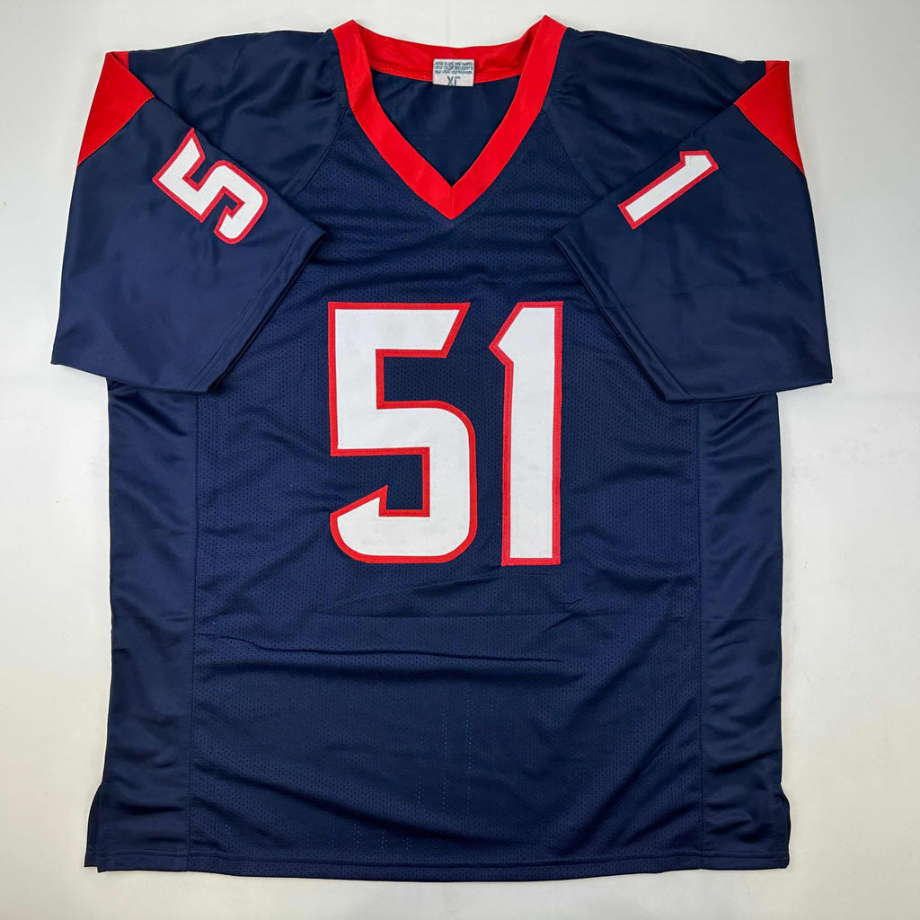 Autographed/Signed Will Anderson Jr. Houston Blue Football Jersey PSA/DNA COA