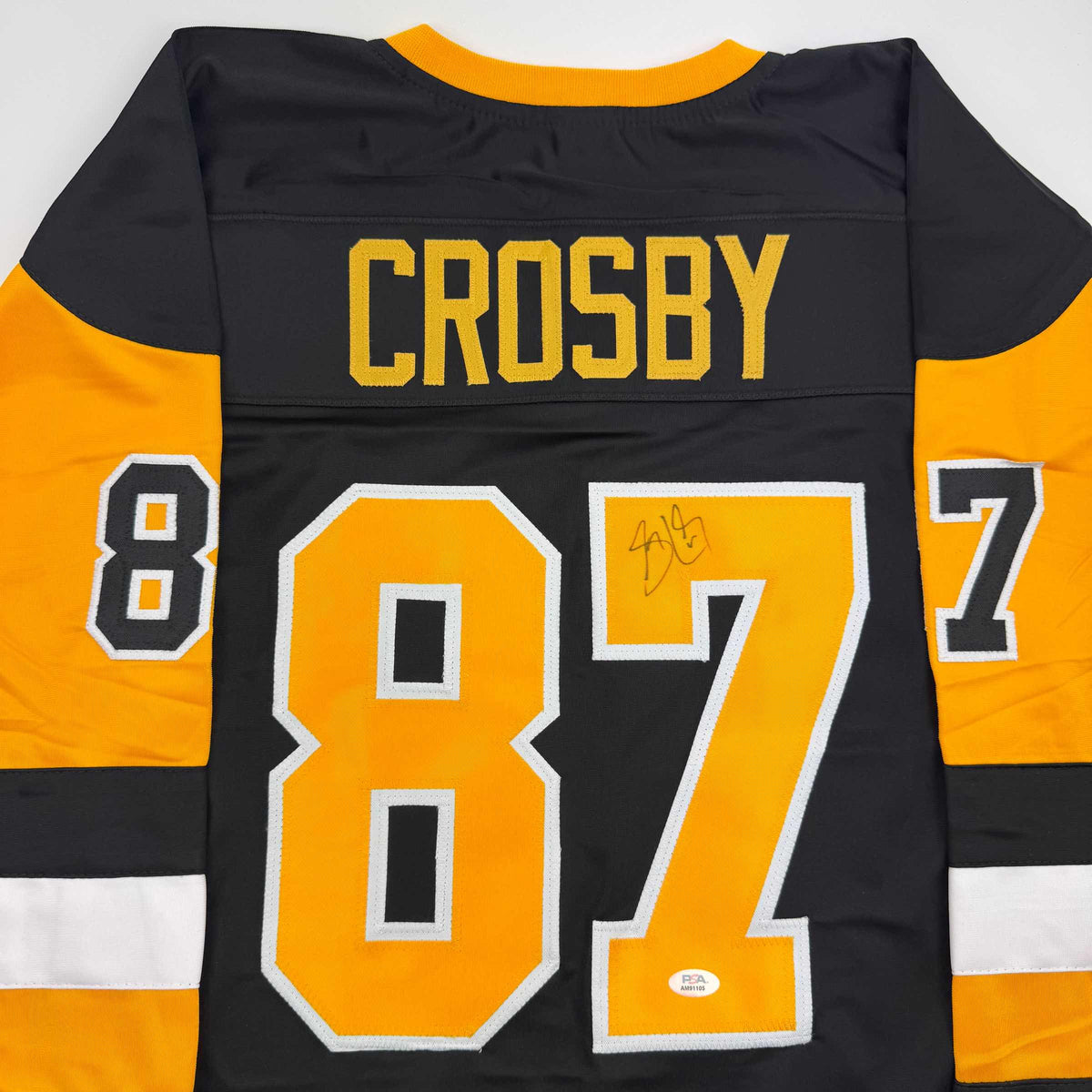 Autographed/Signed Sidney Crosby Pittsburgh Black Hockey Jersey PSA COA