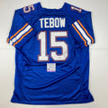 Autographed/Signed Tim Tebow Florida Blue College Football Jersey PSA/DNA COA
