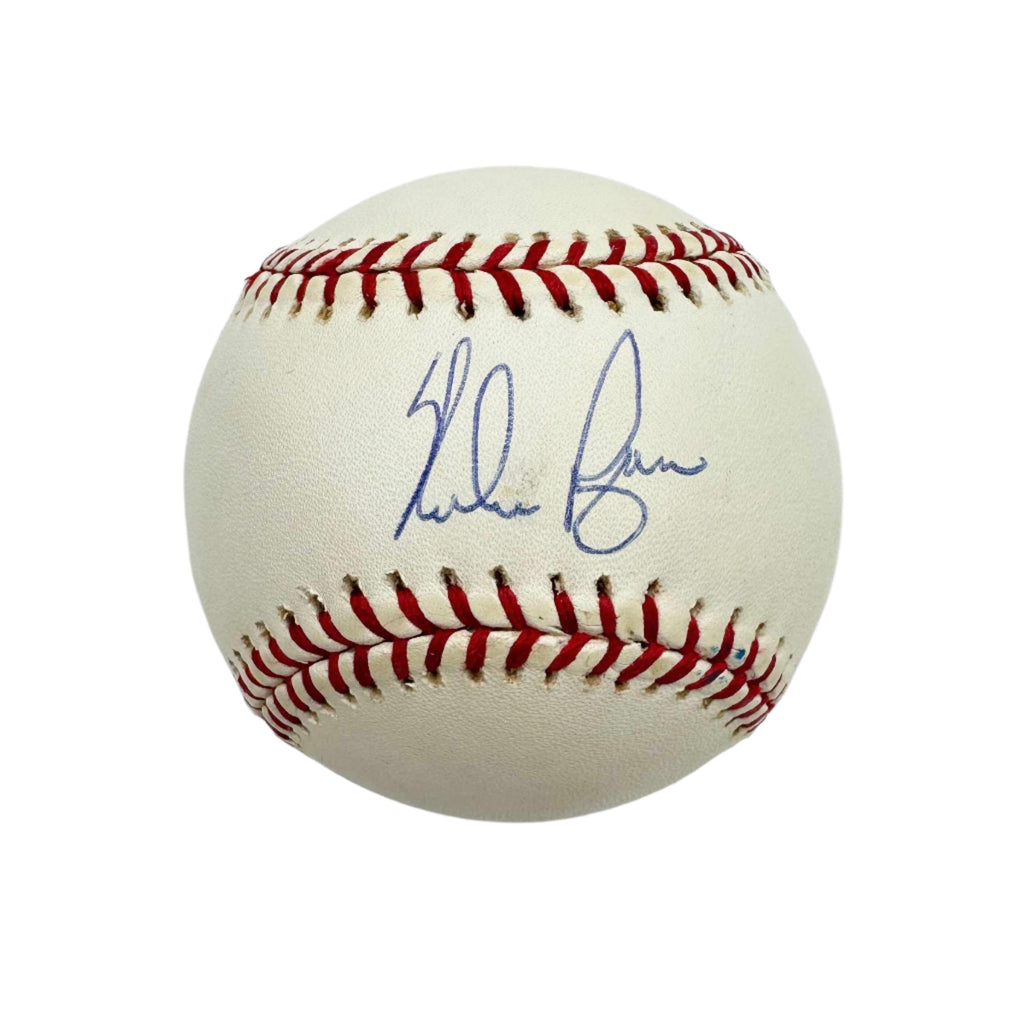 Autographed/Signed Nolan Ryan Rawlings Official American League Baseball ROAL JSA COA