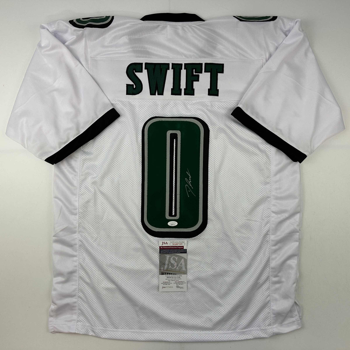 Autographed/Signed D'Andre Swift Philadelphia White Football Jersey JSA COA