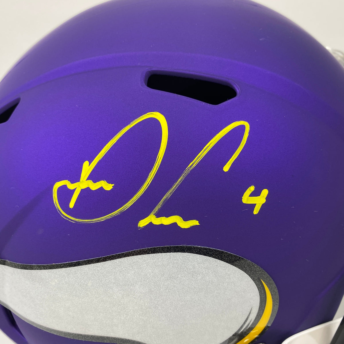 Autographed/Signed Dalvin Cook Minnesota Vikings Full Size FS F/S Replica Football Helmet Beckett BAS COA