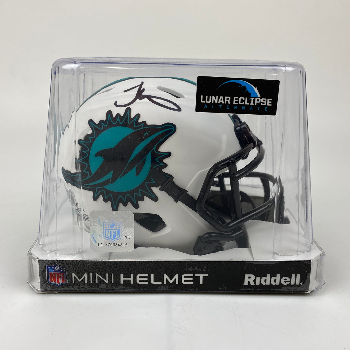 Autographed/Signed Tyreek Hill Miami Dolphins Lunar Eclipse Mini Football Helmet Beckett BAS COA