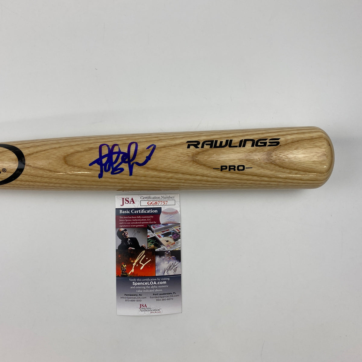 Autographed/Signed Fernando Tatis Jr. San Diego Padres Natural Rawlings Pro Baseball Bat JSA COA