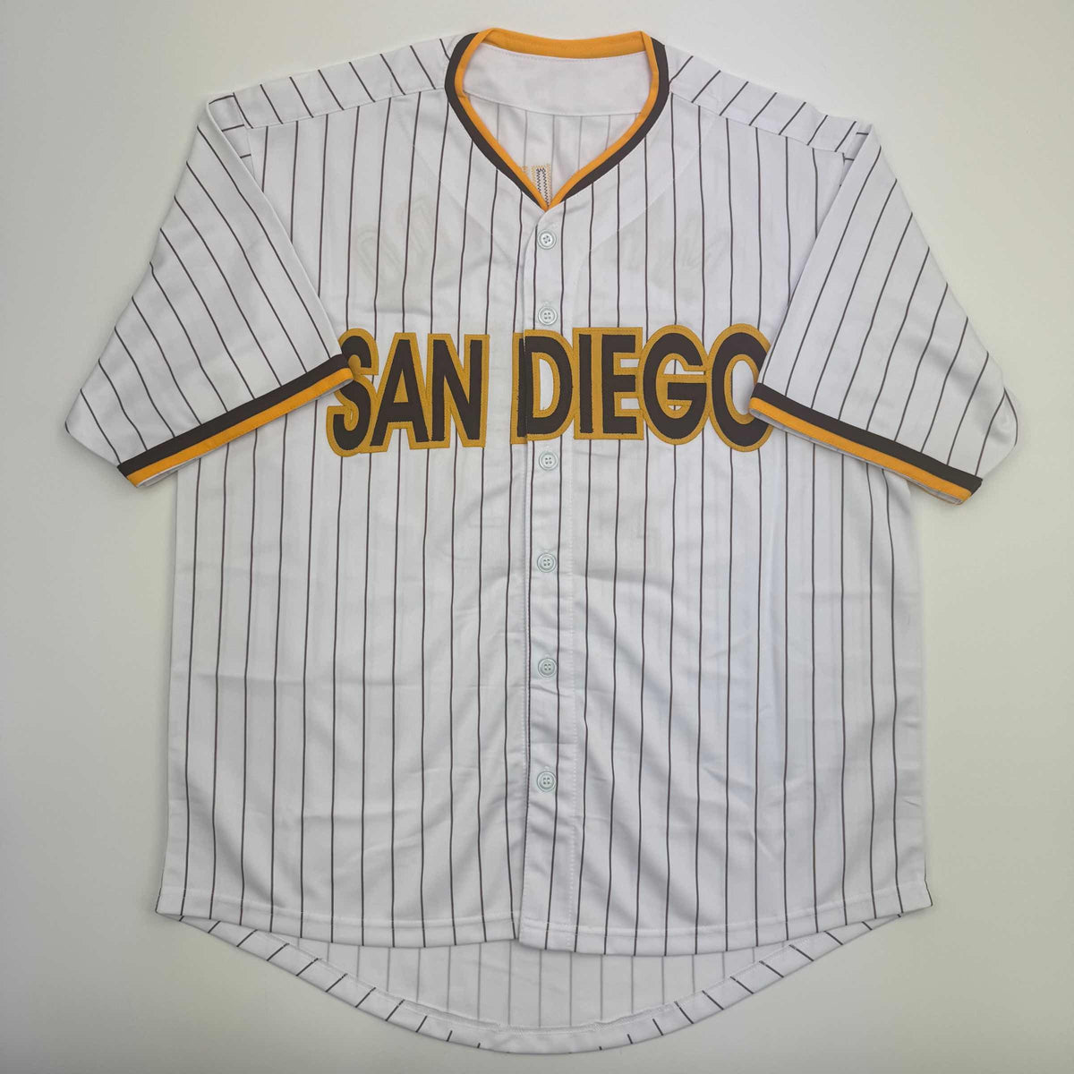 Autographed/Signed Manny Machado San Diego Pinstripe Baseball Jersey Beckett BAS COA