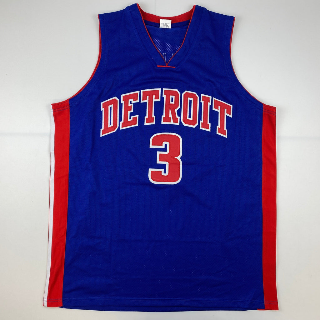 Autographed/Signed Ben Wallace Detroit Blue Basketball Jersey JSA COA