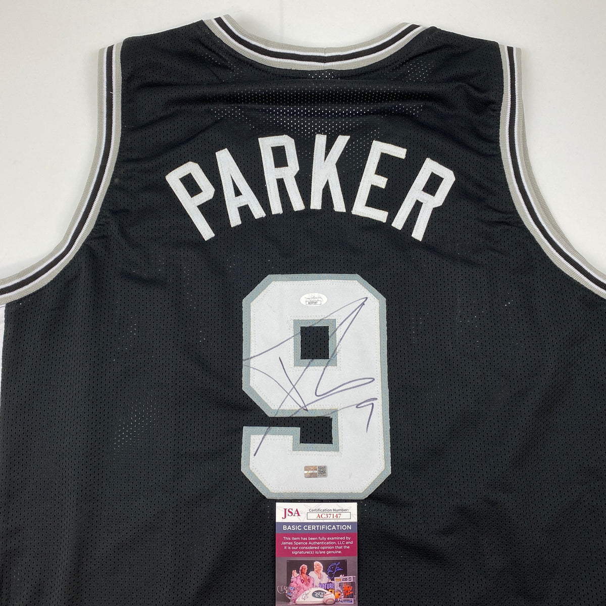 Autographed/Signed Tony Parker San Antonio Black Basketball Jersey JSA COA
