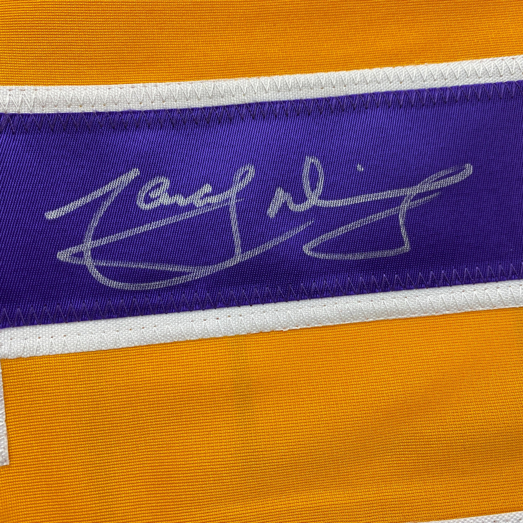 Autographed/Signed Marcel Dionne Los Angeles LA Yellow Hockey Jersey JSA COA