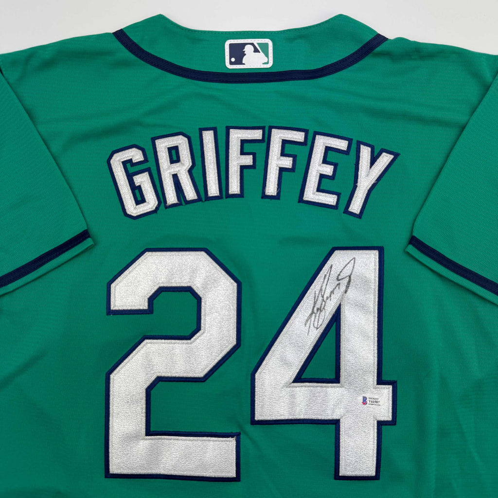 Autographed/Signed Ken Griffey Jr. Seattle Teal Baseball Jersey Beckett BAS COA