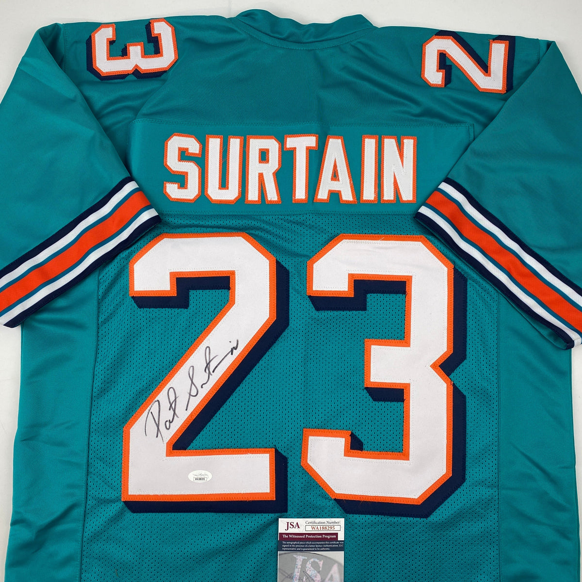 Autographed/Signed Patrick Surtain Miami Teal Football Jersey JSA COA