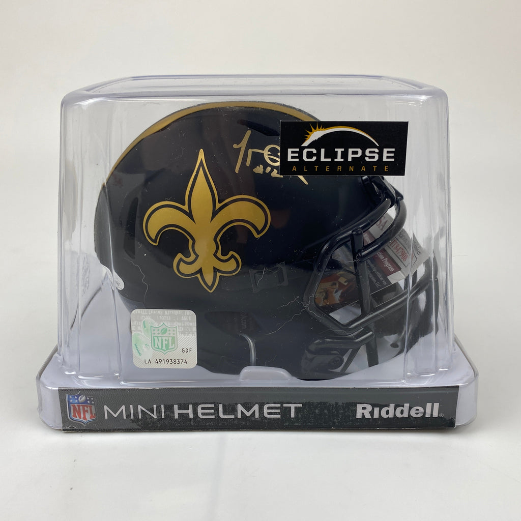 Autographed/Signed Marques Colston New Orleans Saints Eclipse Mini Football Helmet JSA COA