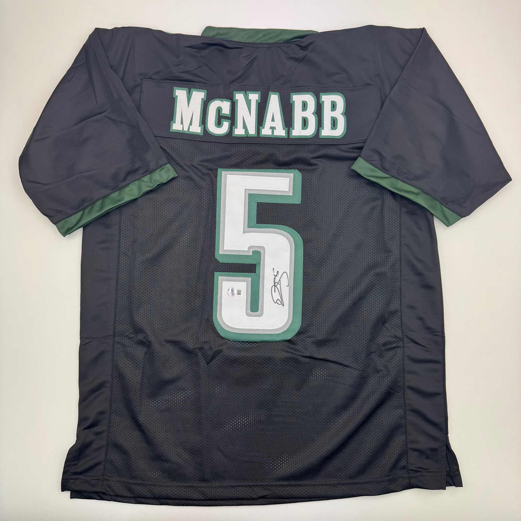 Autographed/Signed Donovan McNabb Philadelphia Black Football Jersey JSA COA