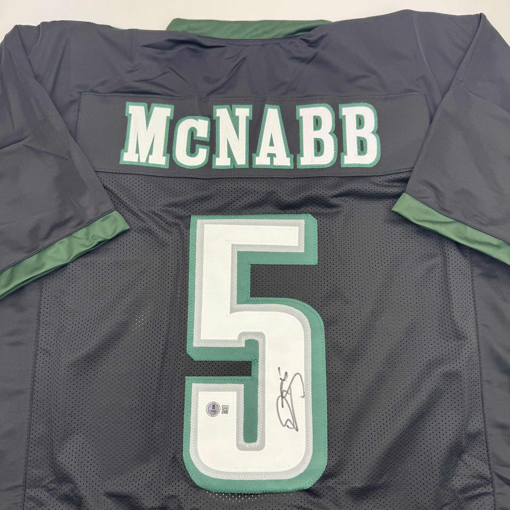 Autographed/Signed Donovan McNabb Philadelphia Black Football Jersey JSA COA