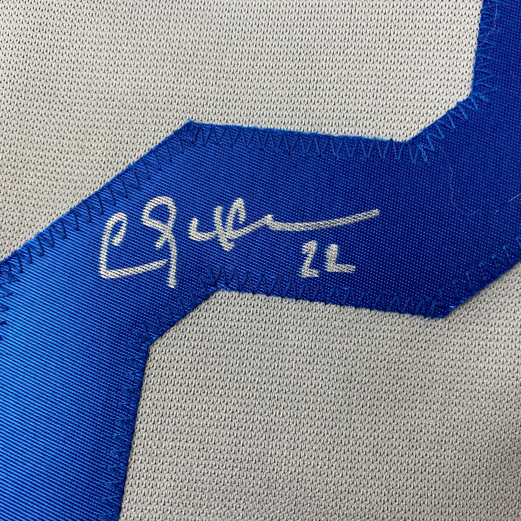 Autographed/Signed Clayton Kershaw Los Angeles LA Grey Baseball Jersey Beckett BAS COA