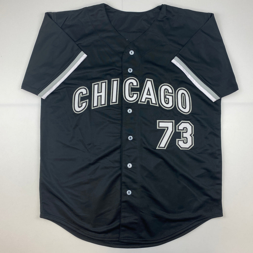 Autographed/Signed Yermin Mercedes Chicago Black Baseball Jersey Beckett BAS COA