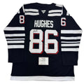 Autographed/Signed Jack Hughes New Jersey Devils Authentic Black Alternate Hockey Jersey Fanatics COA