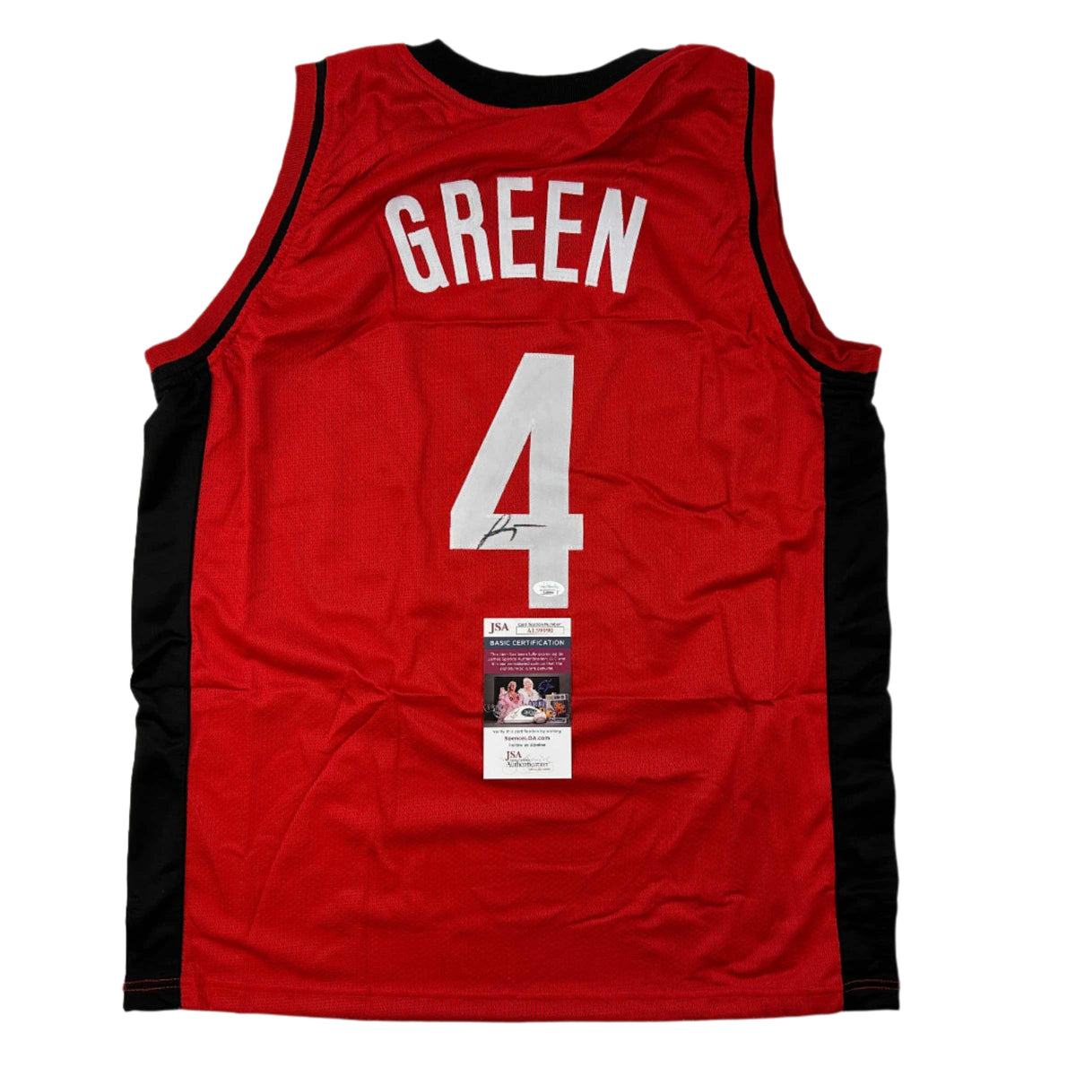 Autographed/Signed Jalen Green #4 Houston Red Basketball Jersey JSA COA