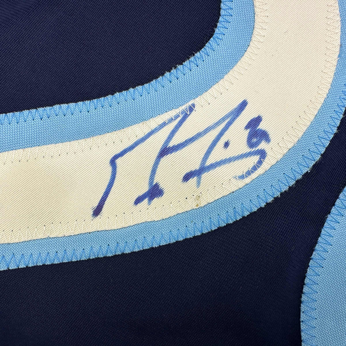 Autographed/Signed Marc-Andre Fleury Pittsburgh Blue Winter Classic Hockey Jersey JSA COA