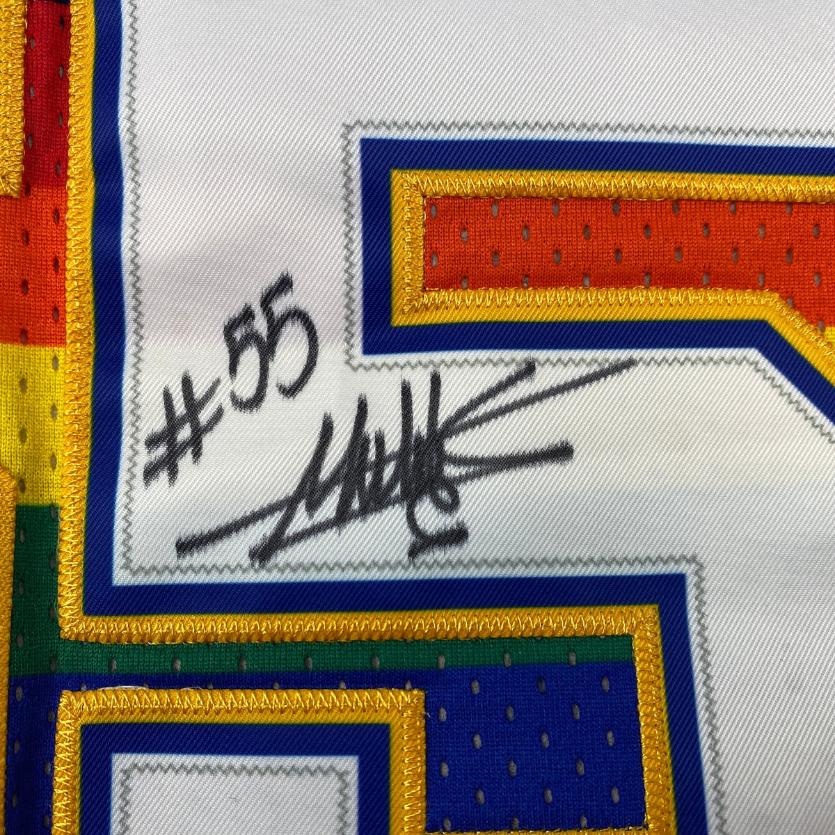 Autographed/Signed Dikembe Mutombo Denver Nuggets Blue Authentic Mitchell & Ness Basketball Jersey PSA/DNA COA