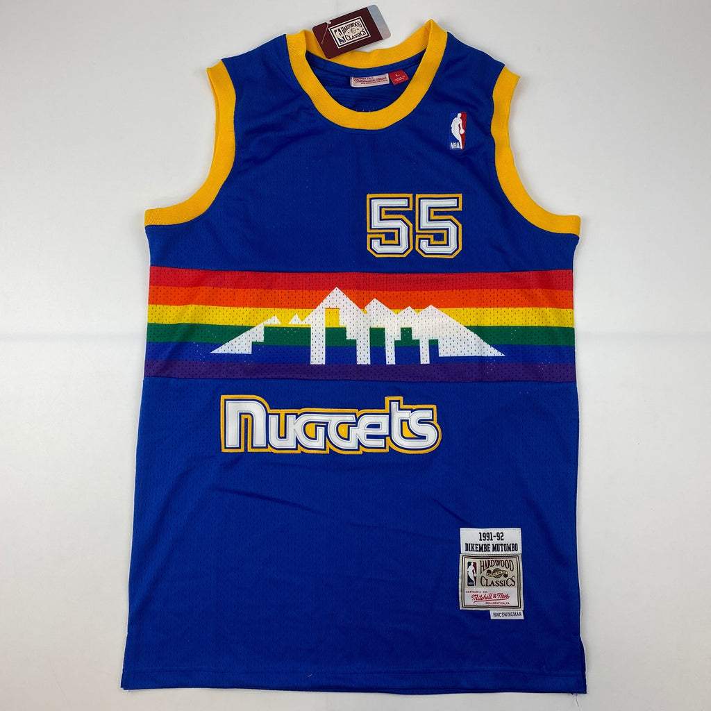 Autographed/Signed Dikembe Mutombo Denver Nuggets Blue Authentic Mitchell & Ness Basketball Jersey PSA/DNA COA