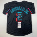 Autographed/Signed Jazz Chisholm Jr. Miami Black Baseball Jersey JSA COA