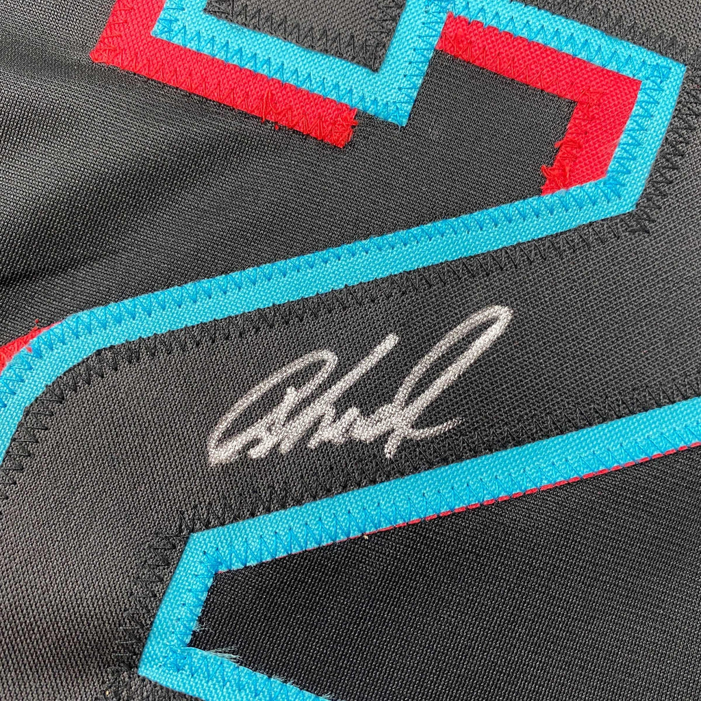 Autographed/Signed Jazz Chisholm Jr. Miami Black Baseball Jersey JSA COA