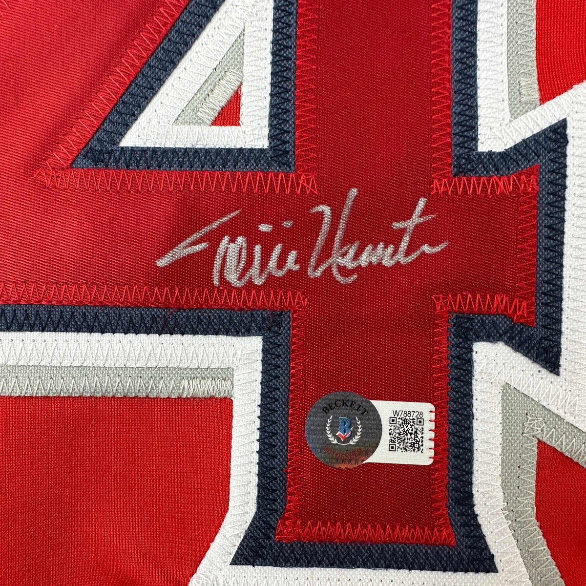 Autographed/Signed Torii Hunter Los Angeles Anaheim Red Baseball Jersey Beckett BAS COA