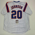 Autographed/Signed Howard Johnson HOJO New York Pinstripe Baseball Jersey JSA COA