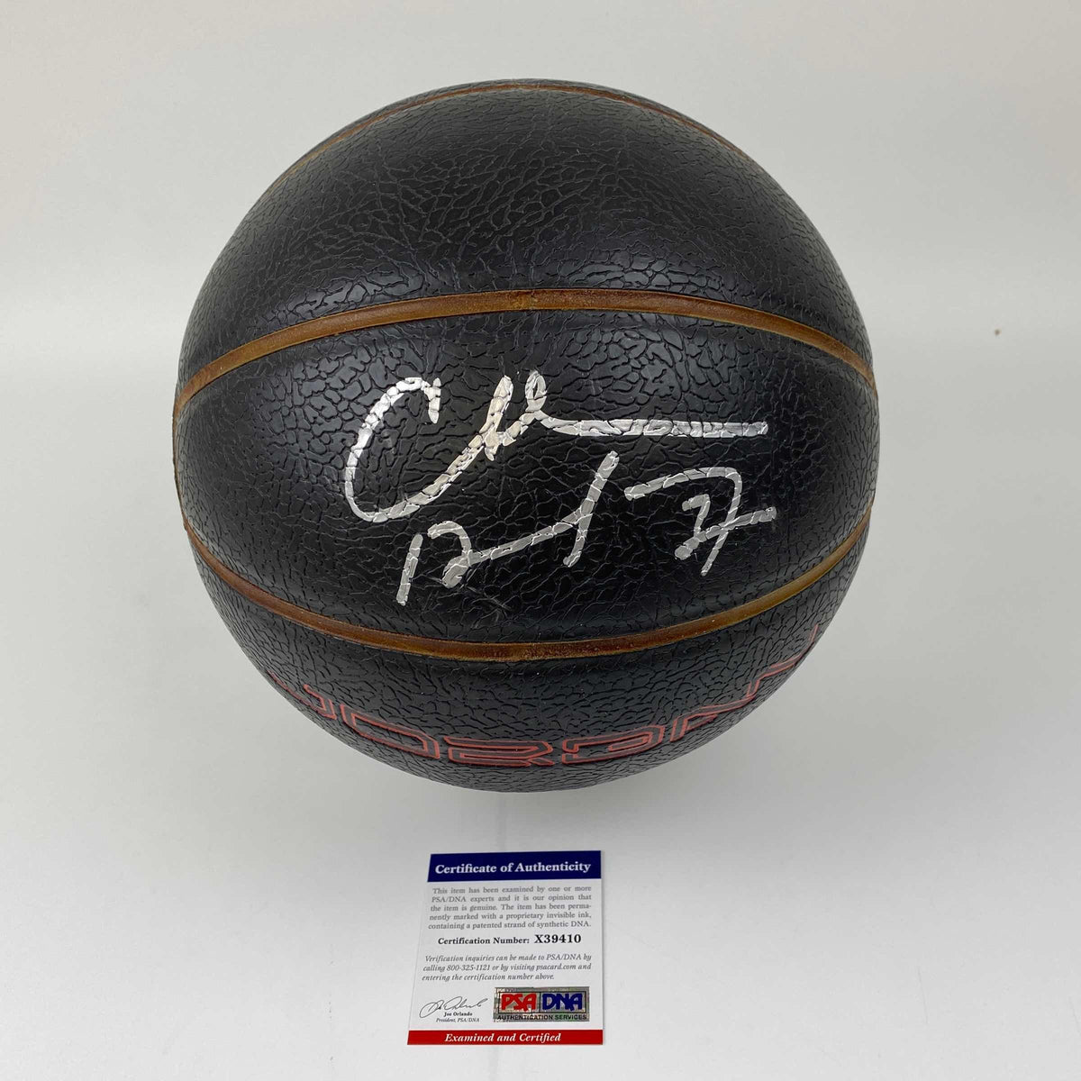 Autographed/Signed Charles Barkley Full Size Black Jordan Brand Basketball PSA/DNA COA