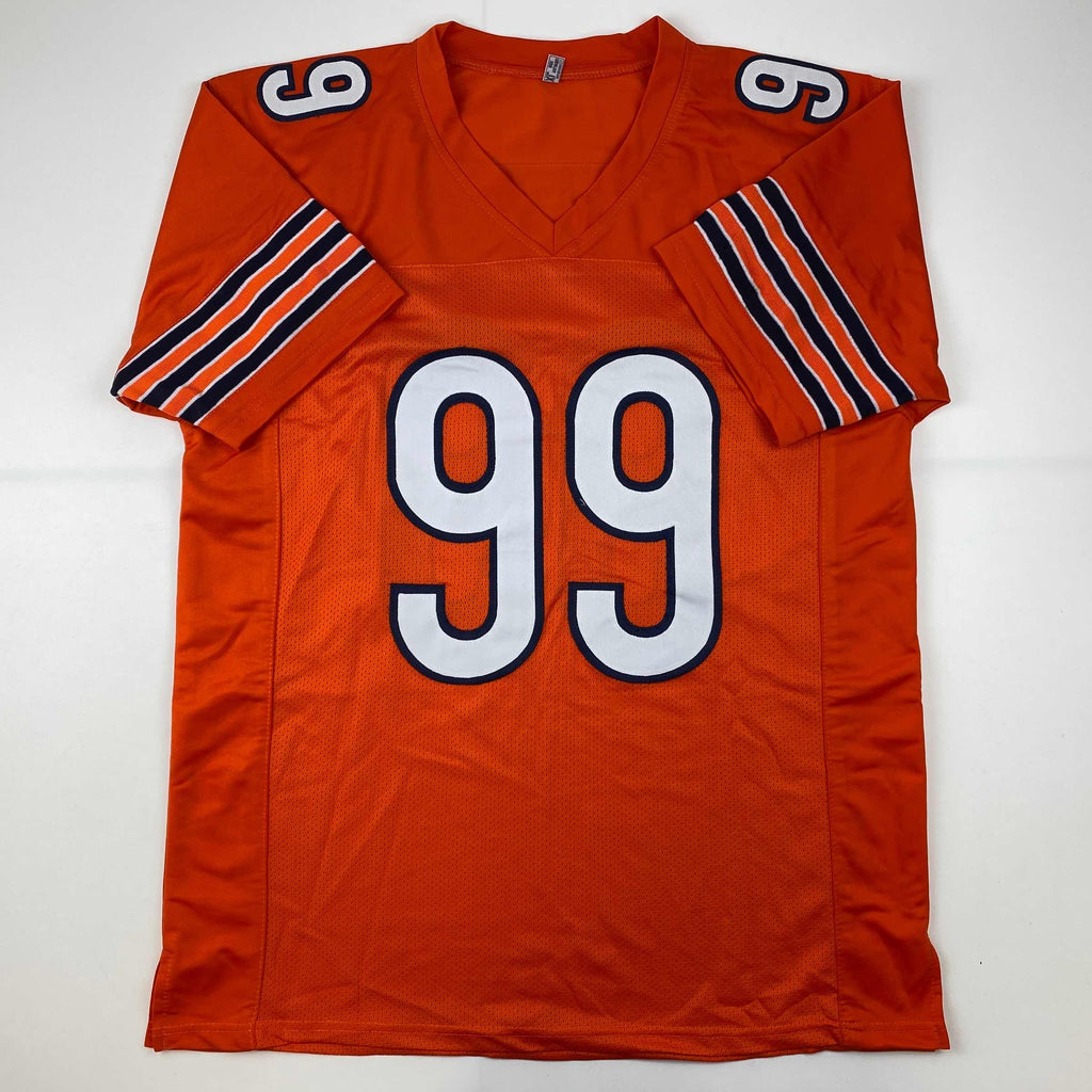 Autographed/Signed Dan Hampton HOF 2002 Chicago Orange Football Jersey Beckett BAS COA