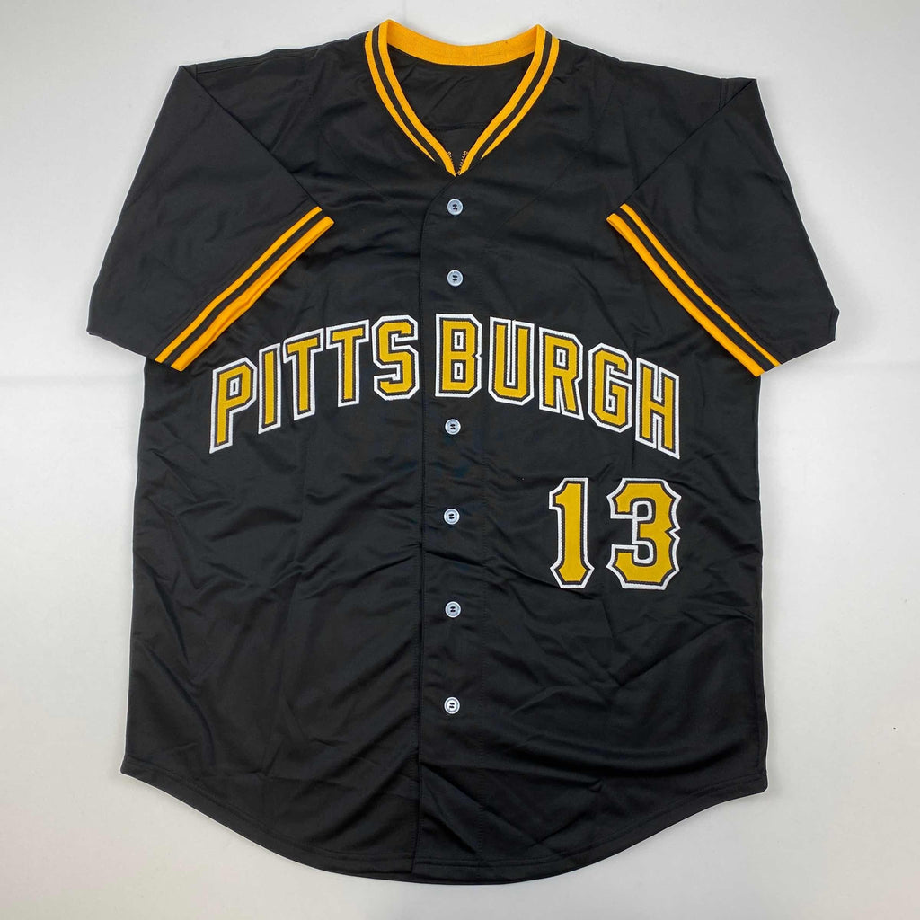 Autographed/Signed Ke'Bryan Hayes Pittsburgh Black Baseball Jersey Beckett BAS COA